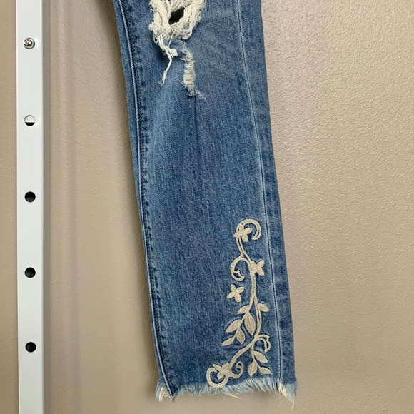 Lucky Brand Charlie Skinny Distressed Embroidered Jeans - Picture 6 of 13